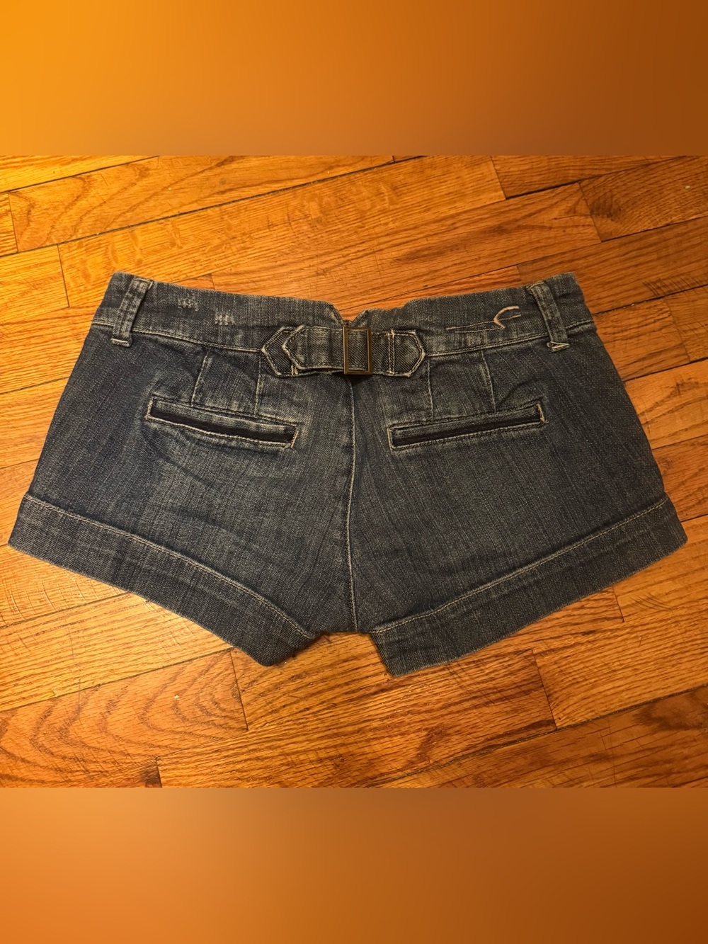 Vintage Y2K American Eagle Denim Short Shorts in Dark Blue